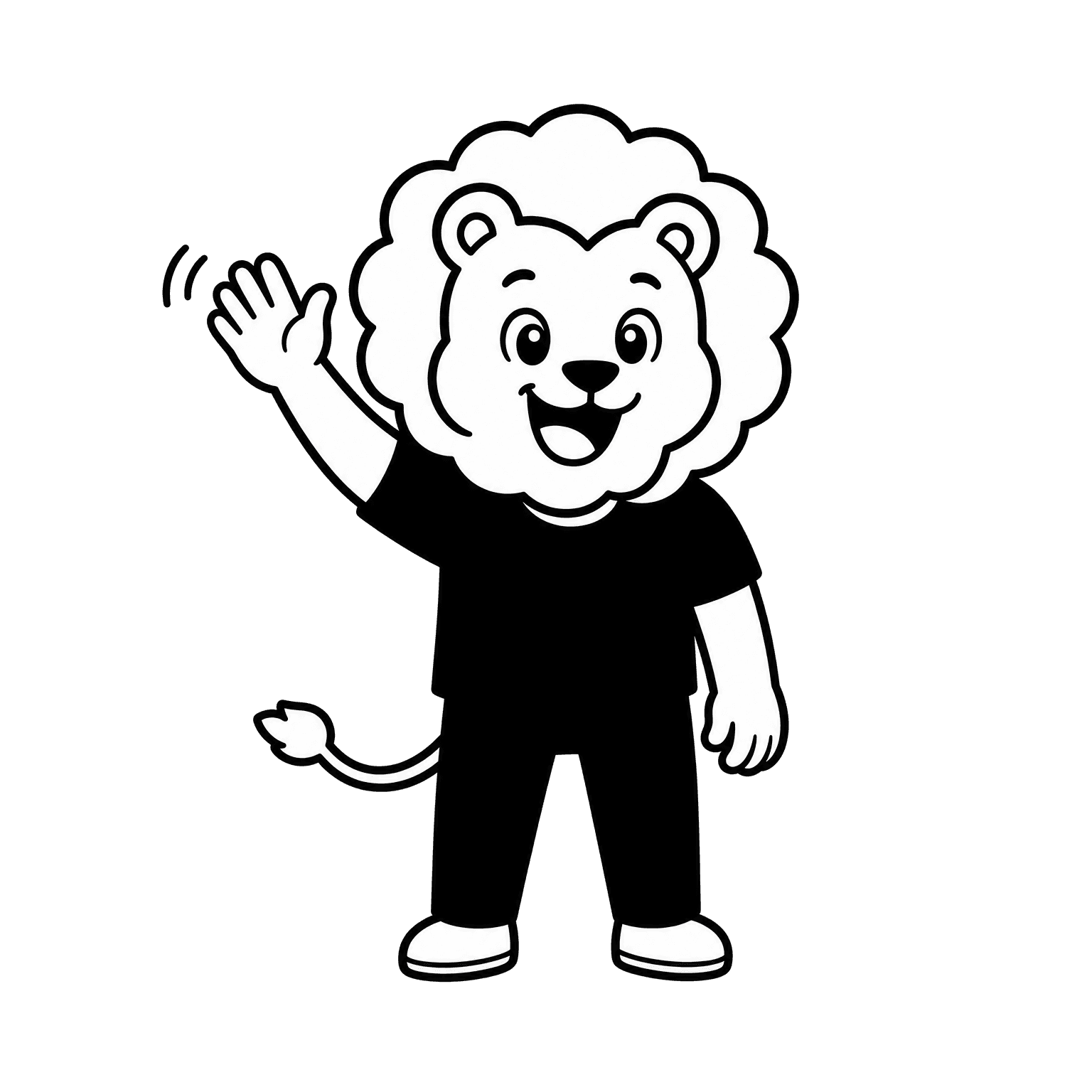 Mascotte lion qui salue