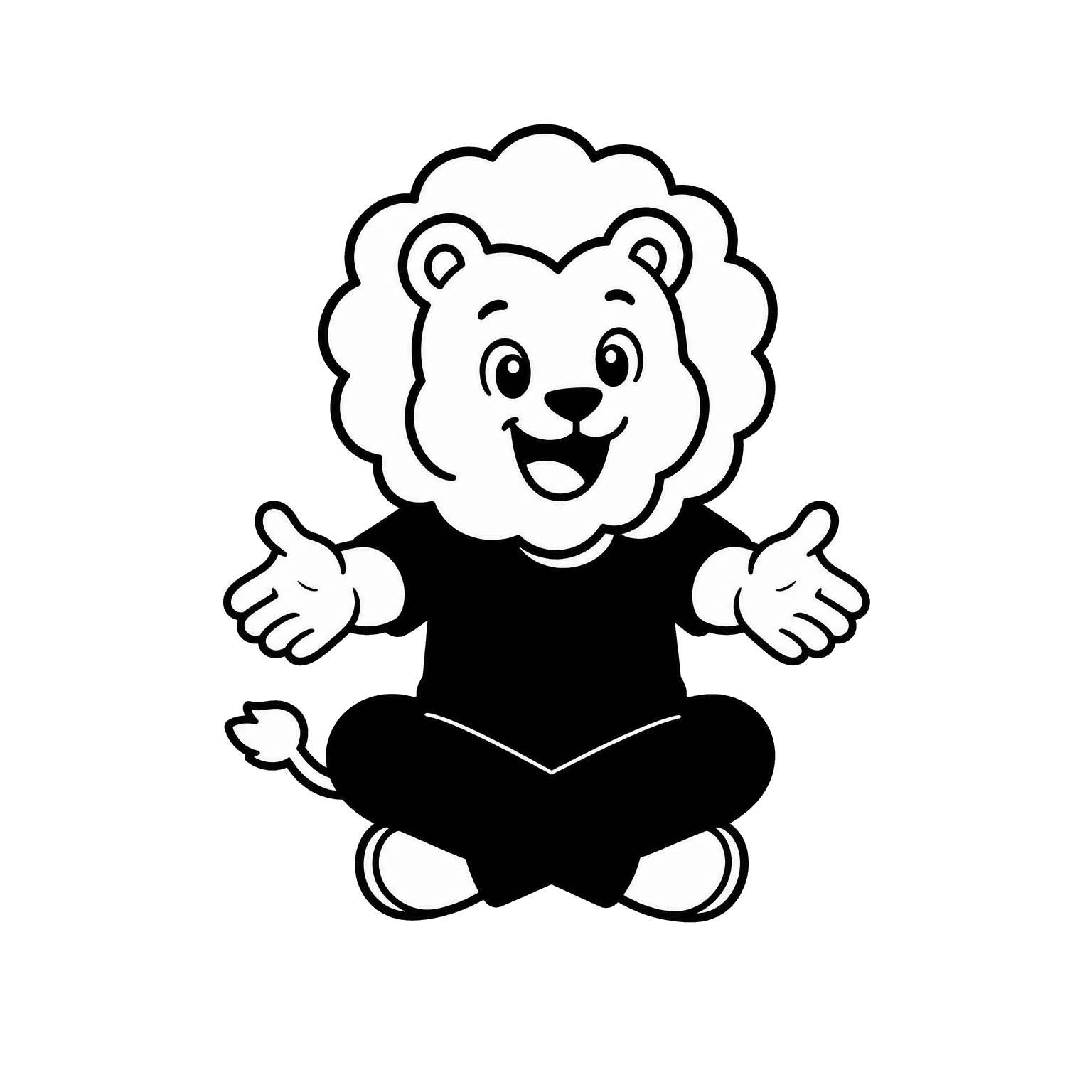 Mascotte lion qui célèbre les résultats